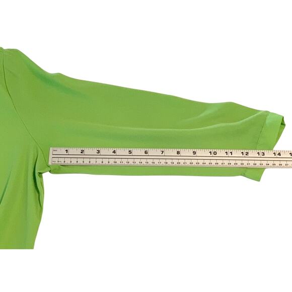 New Directions Womens Top Large Green 3/4 Sleeves V-Neck Asymmetrical Hemline - Picture 8 of 11